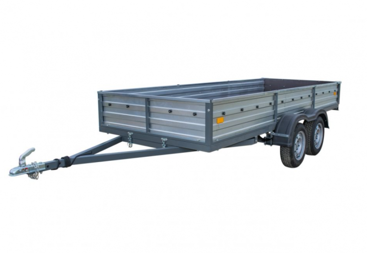 Автоприцеп СЛАВИЧ 405Д крашенный серый рессороная подвеска, две оси