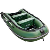 Лодка HDX Надувная, Модель Classic 330 P/L, цвет зеленый + Лодочный мотор HDX T 9.8 BMS