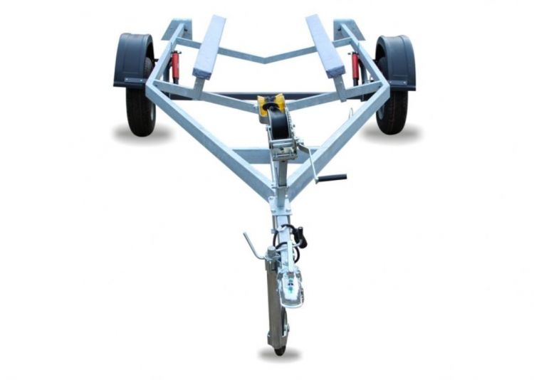 Автоприцеп РУСИЧ 550Д крашенный серый рессорная подвеска, две оси