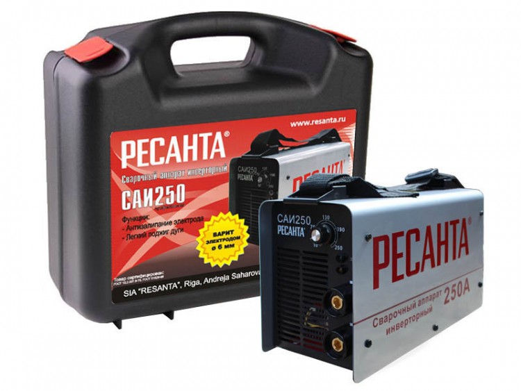 Сварочный инверторный аппарат Ресанта САИ-250 (в кейсе)