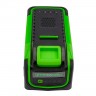 Литий-ионная батарея Greenworks G40B8 40V имеет емкость 8 Ач и обеспечивает самое длительное время работы в своем классе. Отсутствие эффекта памяти позволяет работать длительное время, а также заряжать и подзаряжать аккумулятор по мере необходимости. Акку